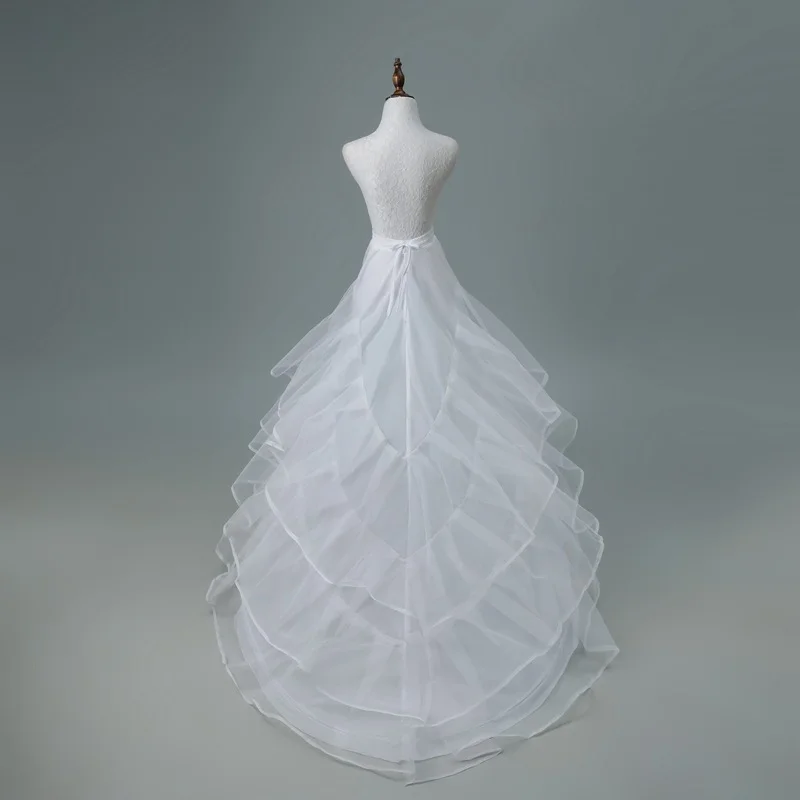 Two Steel Rings Elastic Tie Multi-layer Gauze Petticoat Performance Dress Bride Wedding Big Trailing Wedding Dress Skirt Support