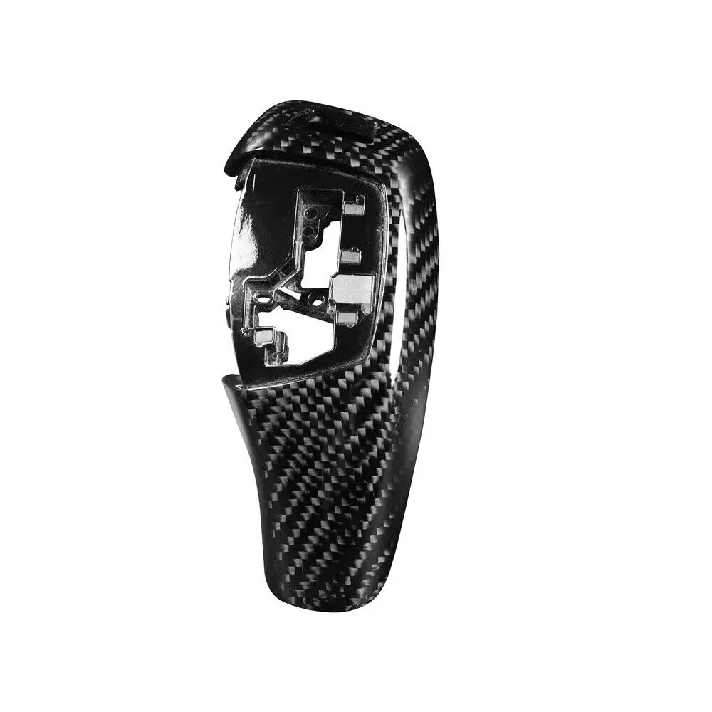 WXZOS Carbon Fiber Gear Shift Knob Cover Trim for BMW F25 X3 2011-2016 X4 2014-2018
