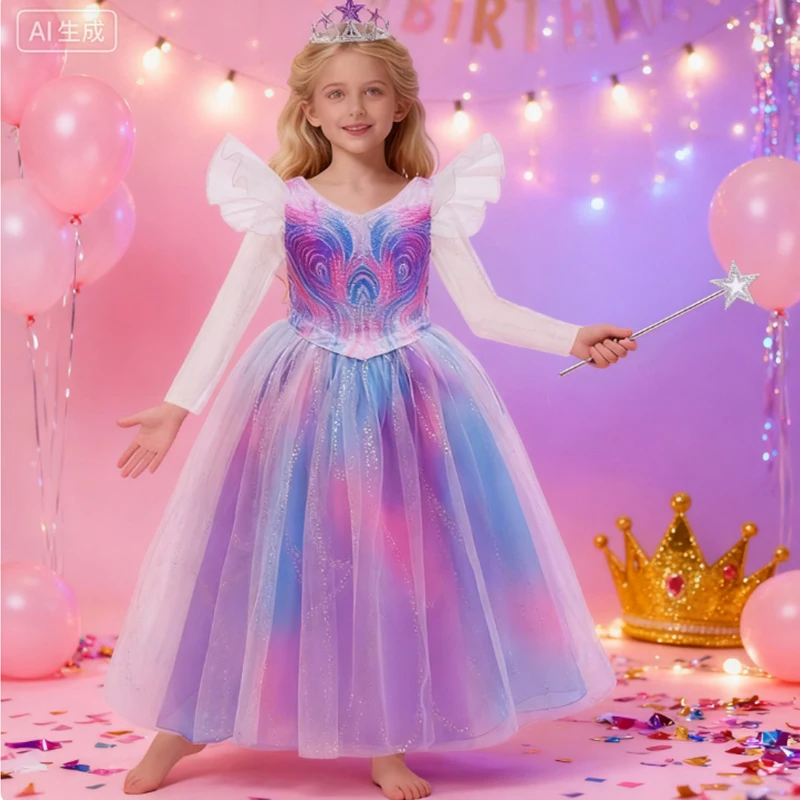 

Carnival Party Kids Wicked Witch Costume Dress For Girls Princess Halloween Birthday Movie Cosplay Costume With Accessories