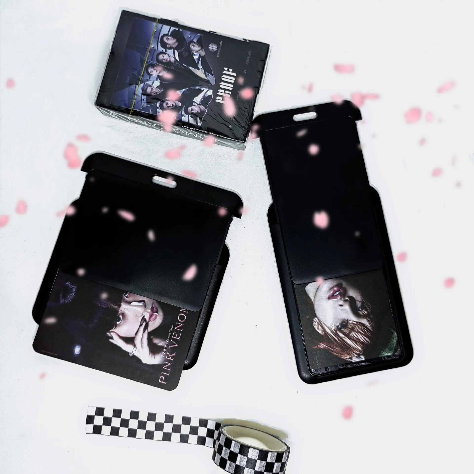 MINKYS Black Series Kpop Photo Card Holder Idol Photo Protective Display Photocards Protective Holder Kawaii Stationery