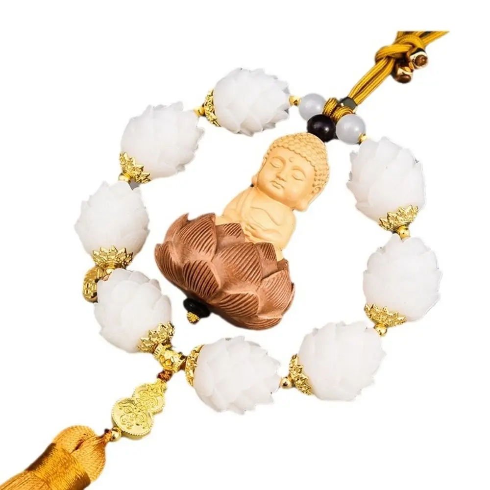 عالية الجودة دائرة لوتس سيارة قلادة رائعة بسيطة سيارة معلقة الديكور التقاليد الصينية حسن الحظ سيارة المفروشات