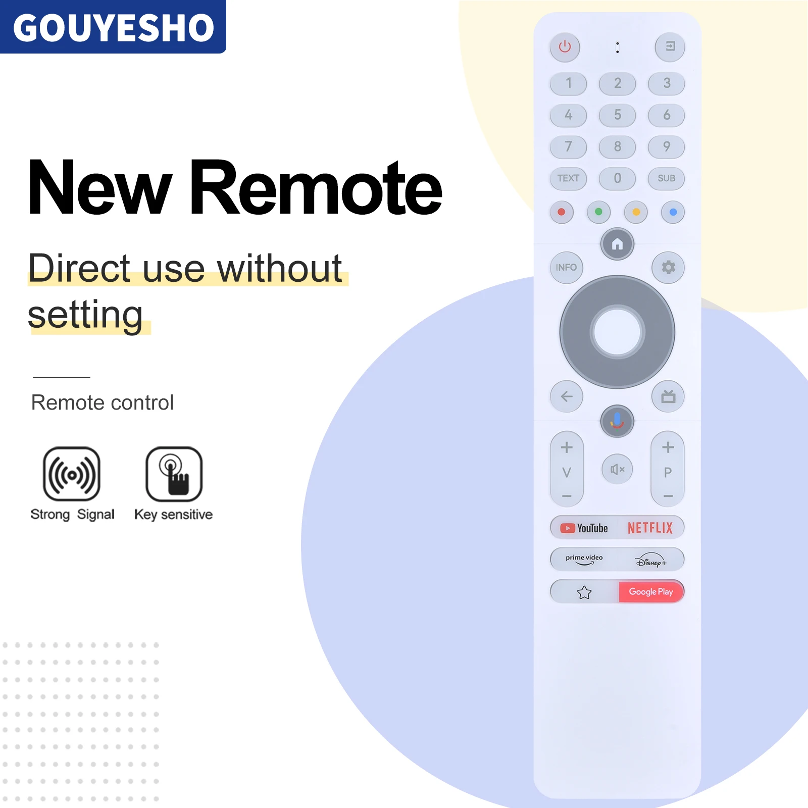 

New Voice Remote Control For Thomson RC112GHW Google TV HD/FHD -white