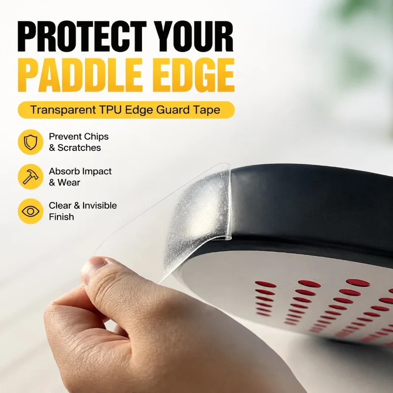 

Transparent Pickleball Paddle Edge Guard Tape TPU Protective Racquet Head Protector for Most Standard Paddles