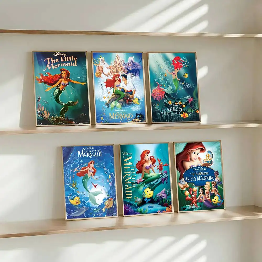 ارييل أنيمي الأميرة حورية البحر المشارك عالية الجودة طباعة مقاوم للماء جدار الفن ملصق لشريط غرفة المعيشة ديكور هدية #2