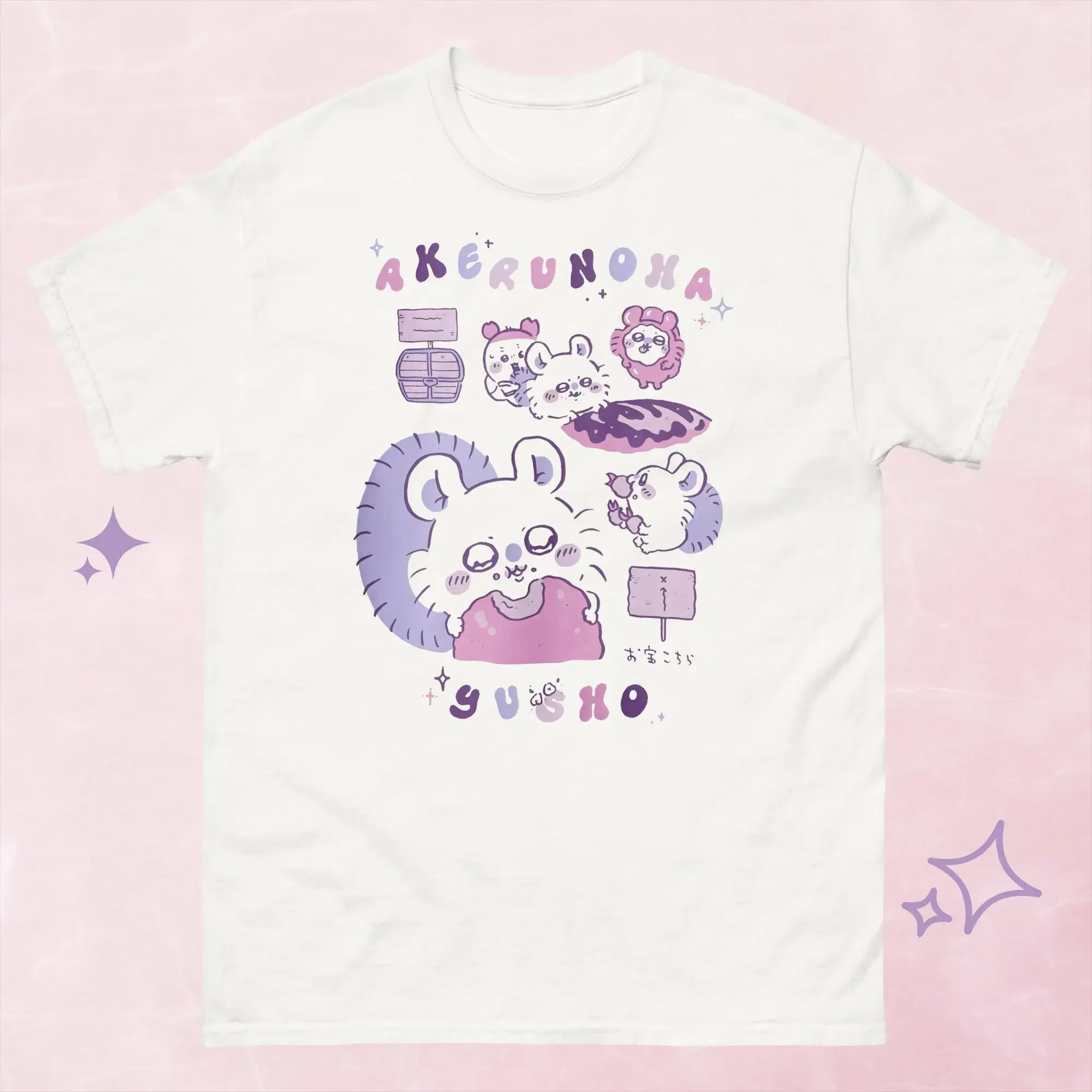 Chiikawa Kawaii Anime T-Shirt Unisex Kurzarm-Oberteil Lässiges Alltagsoutfit Niedliches Charakter-Print T-Shirt für Männer und Frauen – Detail 3