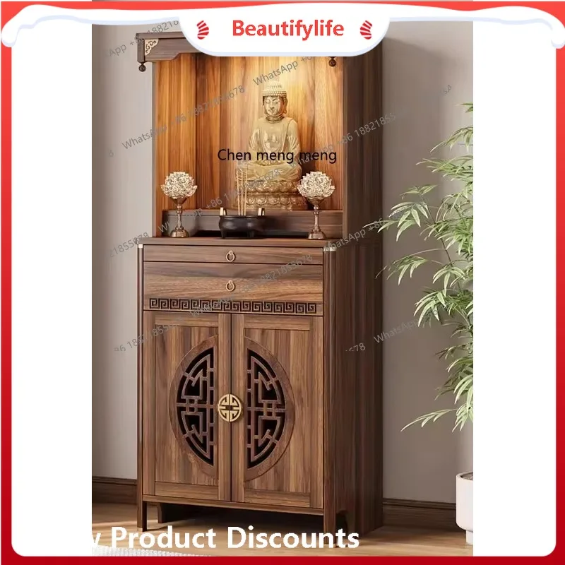 

All solid wood table, Shentai integrated Buddhist cabinet, Guanyin Bodhisattva Buddhist platform household Xianjia cabinet H