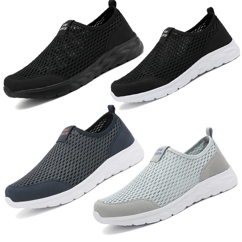 

Men Shoes Breathable Mesh Summer Lightweight Hiking Walking Casual Sneakers Slip-On Driving Women's Loafers Sports Running Shoes