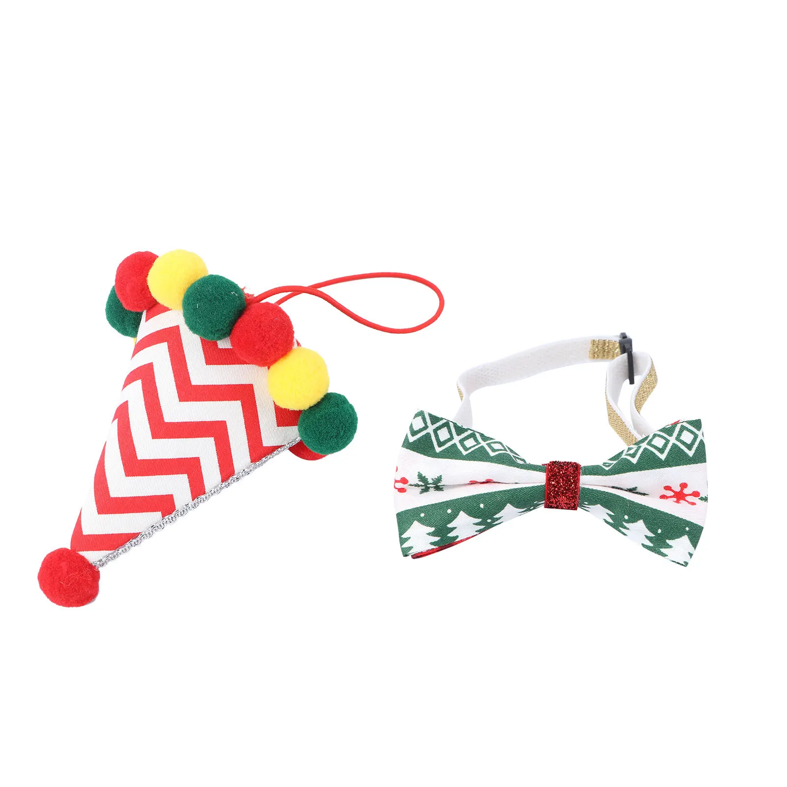 

1Set Animal Hat Bow Tie Adjustable Range 19-35cm Durable Cloth Pet Birthday Party Dog Cat Accessories Pet Bow Tie Hat Set