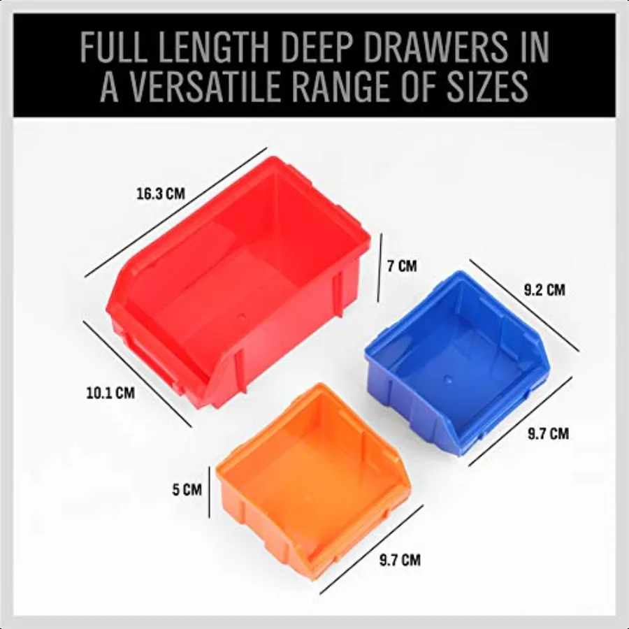 30Bin Sistema di rack di stoccaggio a parete Organizzatore di attrezzi da garage per carichi pesanti per viti, dadi, bulloni, chiodi, perline e piccole parti hardware