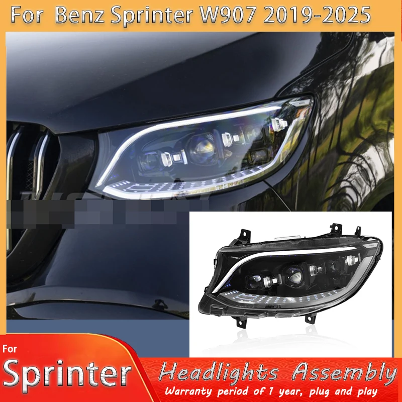 

Car Lights For Benz Sprinter W907 Headlight 2018-2025 LED Projetor head Lamp Daytime Running Light Automotive Accessories