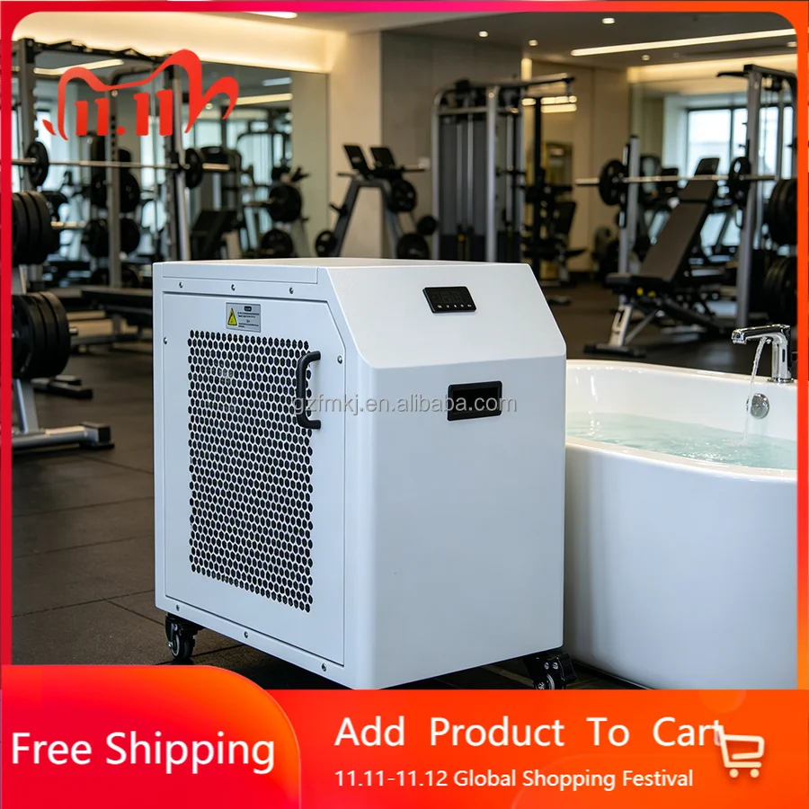Digital Air Cooled Water Chiller Compressor Motor Pump 110V 220V 8000W Cooling Pro Gym 1 Year Warranty 0.5-3h.p