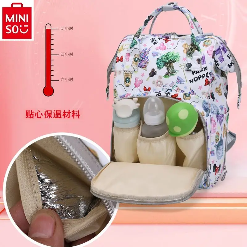 MINISO Disney Mickey Maternal and Baby Fashion Trendy Mom Lightweight and Large Capacity Storage Shoulder Mommy Bag