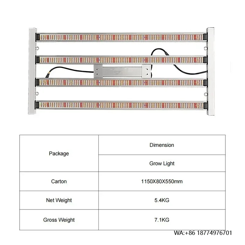 

Grow Lights 4 x 100W Full Spectrum for Seed Starting Plant Sunlight Grow Light Strips Water Proof Hydroponics Growing System