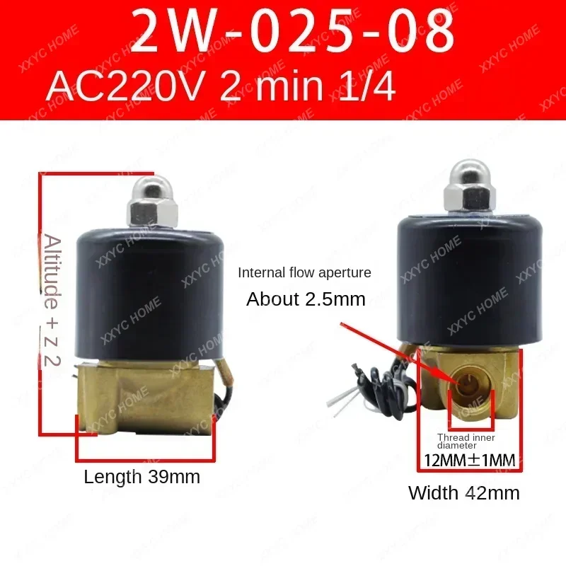 جميع النحاس عادة مغلقة صمام الملف اللولبي المياه الهواء 2 واط سلسلة 4 نقاط 6 نقاط 1 بوصة 2 بوصة AC220V24 Bopu BOPU