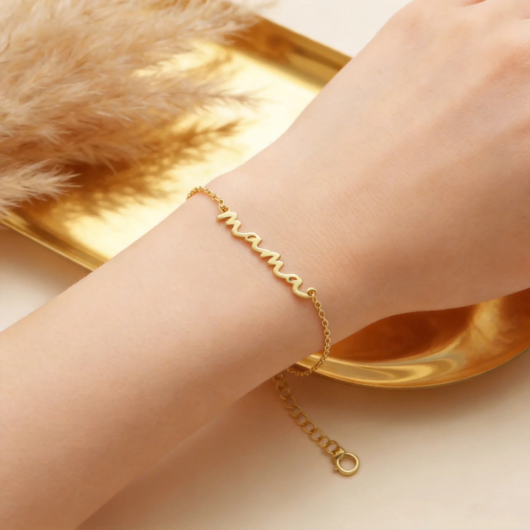 Custom Name Bracelet Women Girl Personalized Stainless Steel Gold Color Custom Nameplate Bracelet Femme Jewelry Gift