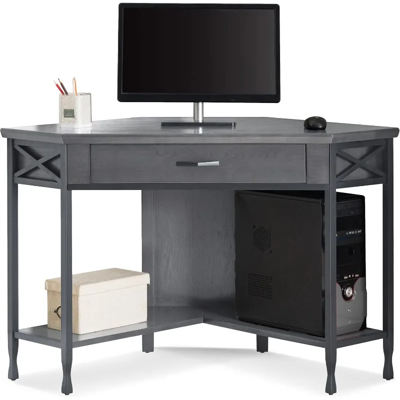 

Chisel & Forge Corner Computer Desk, Smoke Gray/Matte Black