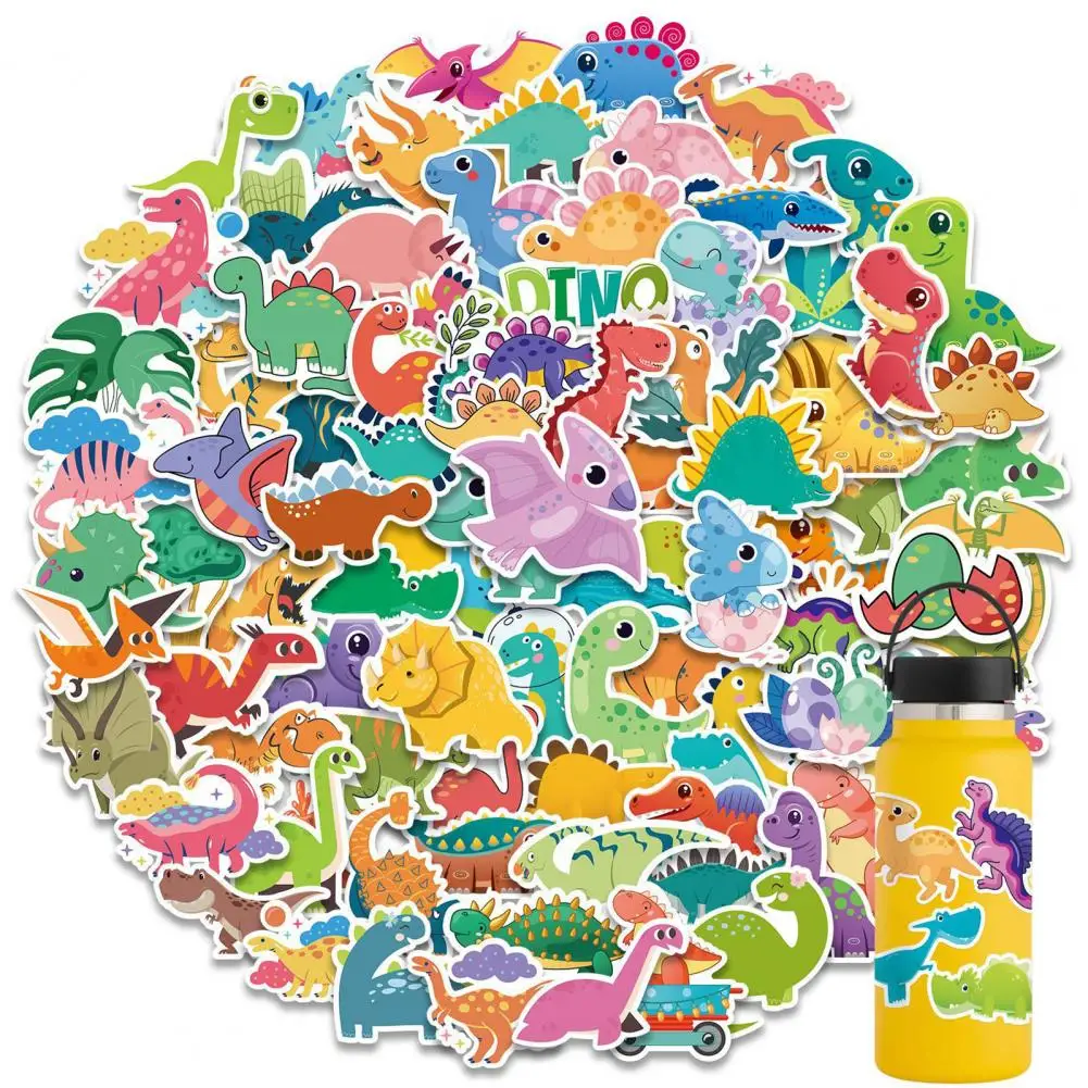 Waterproof Dinosaur Stickers Vivid Dinosaur Sticker 100pcs Waterproof Dinosaur Sticker Set for Skateboard Notebook for Kids