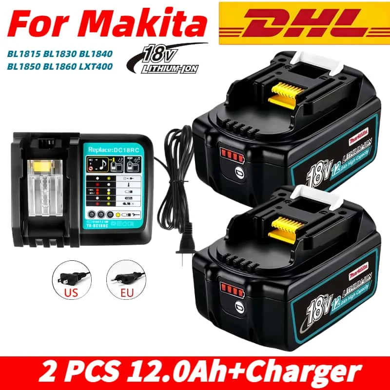 

Genuine 18V FOR Makita 12Ah/8Ah/6Ah for Makita Battery BL1840 BL1830B BL1850B BL1850 BL1860 BL1815 Replacement Lithium Batteries