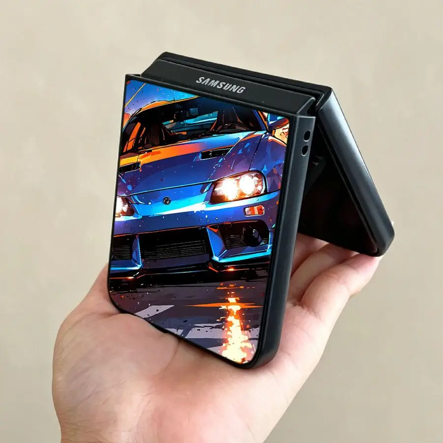 Racing Sports Car Case for Samsung Galaxy Flip4 Flip7 FE Flip6 Flip5 Flip3 Z Flip 7 6 5 4 3 Back Phone Cover Funda view 2