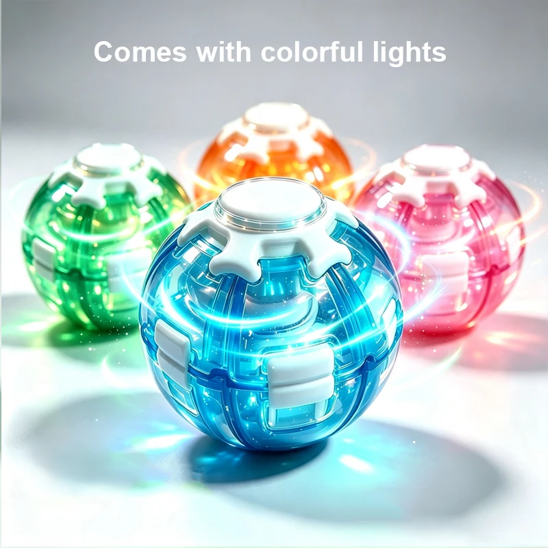 NEW Magic Press To Spin Stress Relief Fidget Balls Autism ADHD Focus Quiet Cool Gadgets Unique Gifts For Kids & Adults
