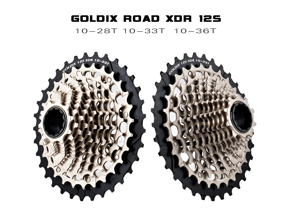 GOLDIX-CNC Steel Bicycle Freewheel, 12 Speed Cassette, 12 s Bike Sprocket, 10-28T, 33T, 36T, Ultralight 12V for Road Bike, Grave