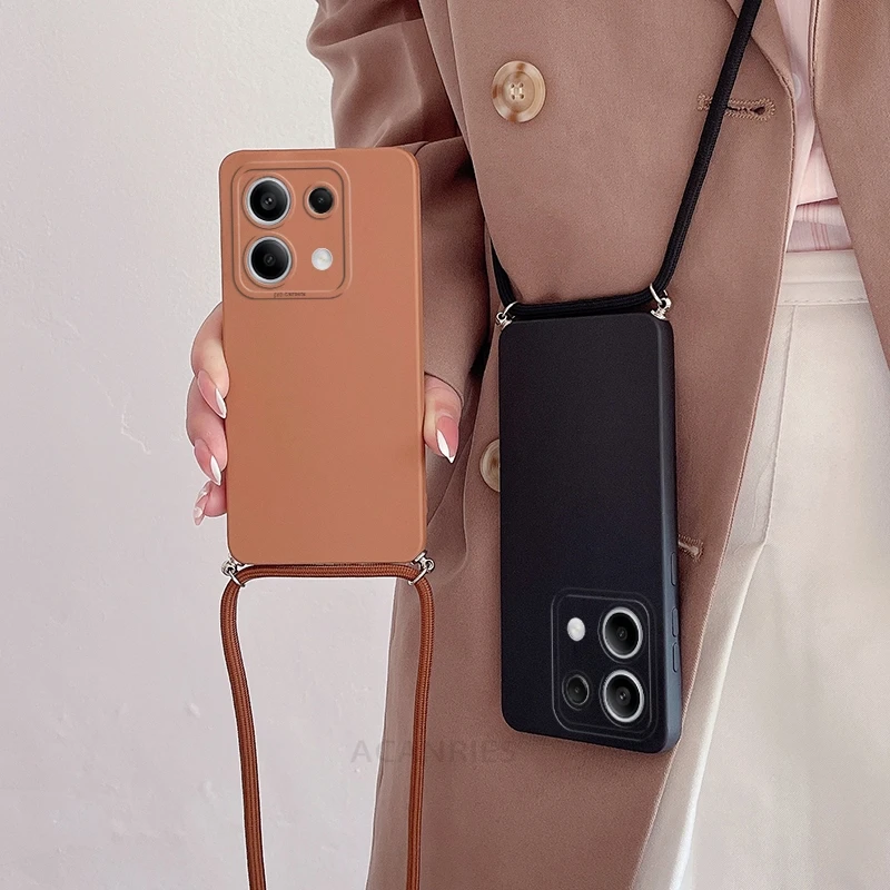 Note13 13pro Poco X6 M6 Pro Crossbody Lanyard Case For Xiaomi Redmi Note 13 Pro Plus 4g 5g Cord Silicone Back Cover M X 6 X6pro image 3