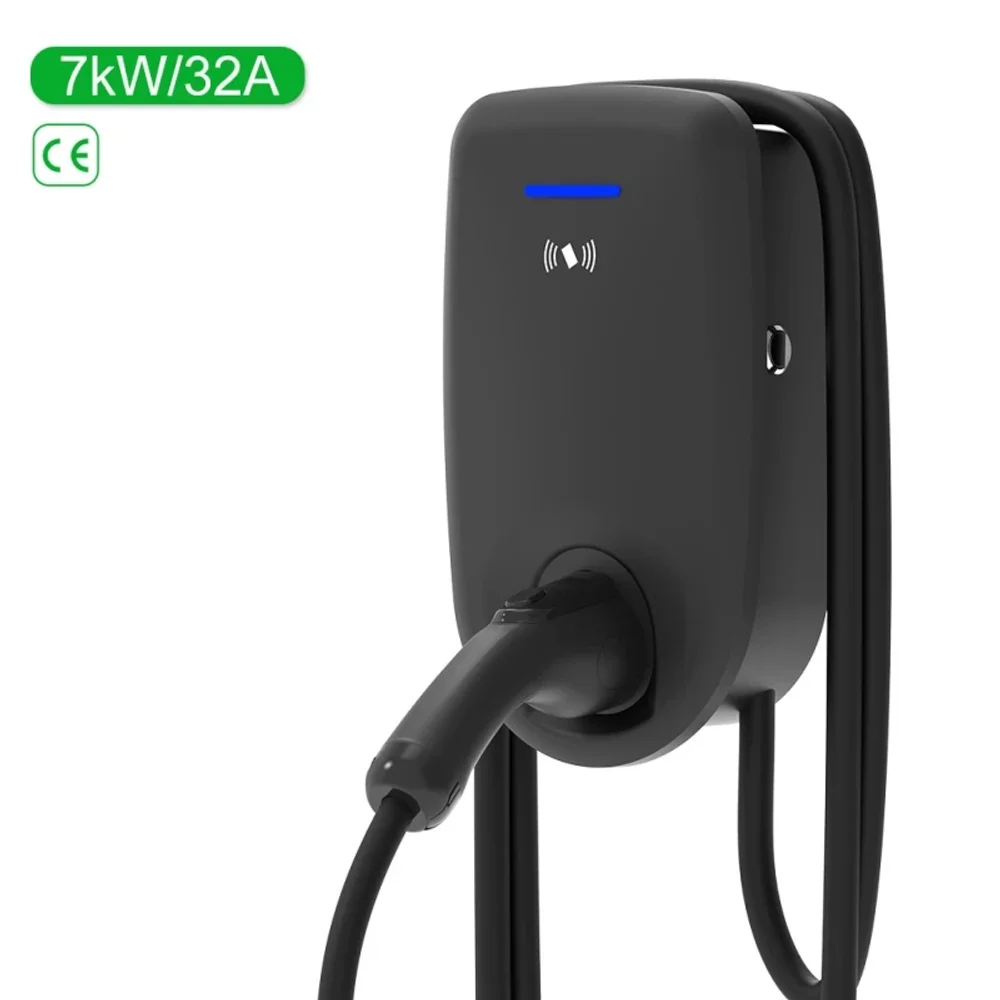 

32A EV Charging Station 7KW 1Phase Electric Vehicle Charger Type2 EVSE Wallbox IEC62196-2 EV Charge Type 2 with 5M Cable