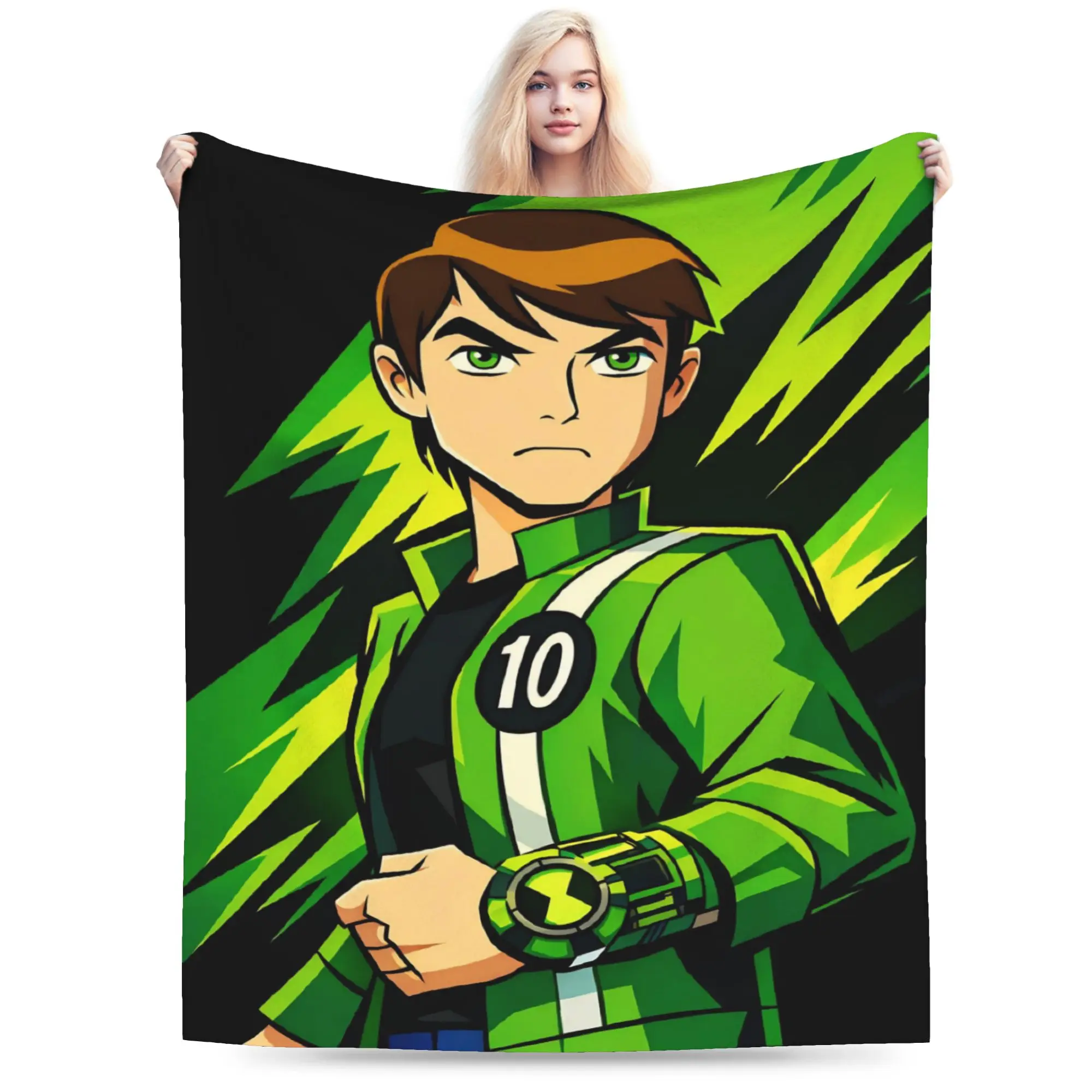 Stylish Ben 10 Anime Blanket Super Soft Fleece  Comfortable Throw Blankets Machine Washable
