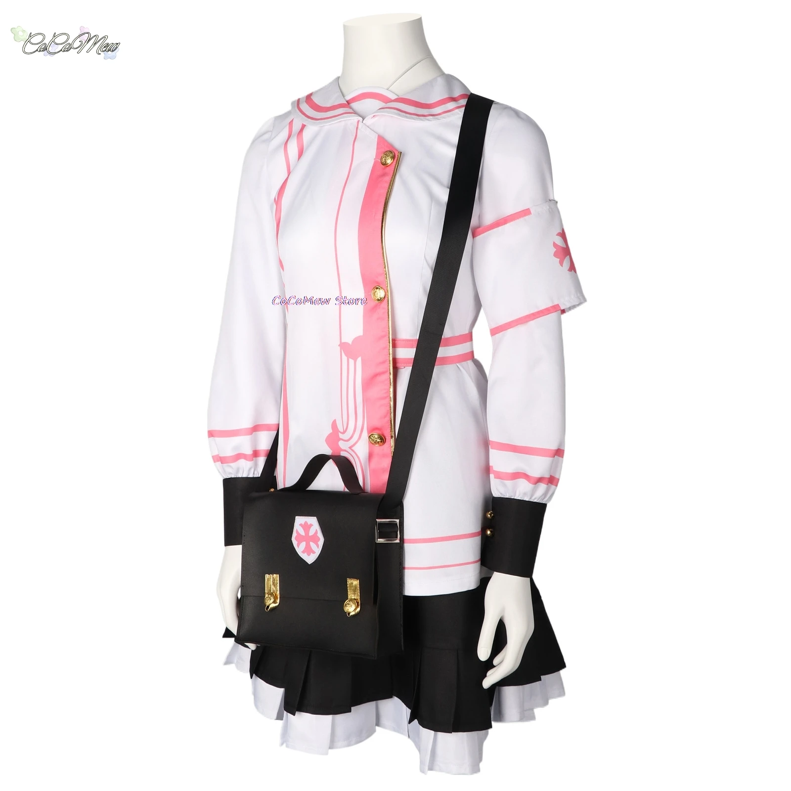 Disfraz de Cosplay de Game Blue Archive Sumi Serina para mujer, uniforme informal, chaqueta, falda, peluca, sombrero de enfermera, lazo, traje de fiesta de Halloween con bolsa
