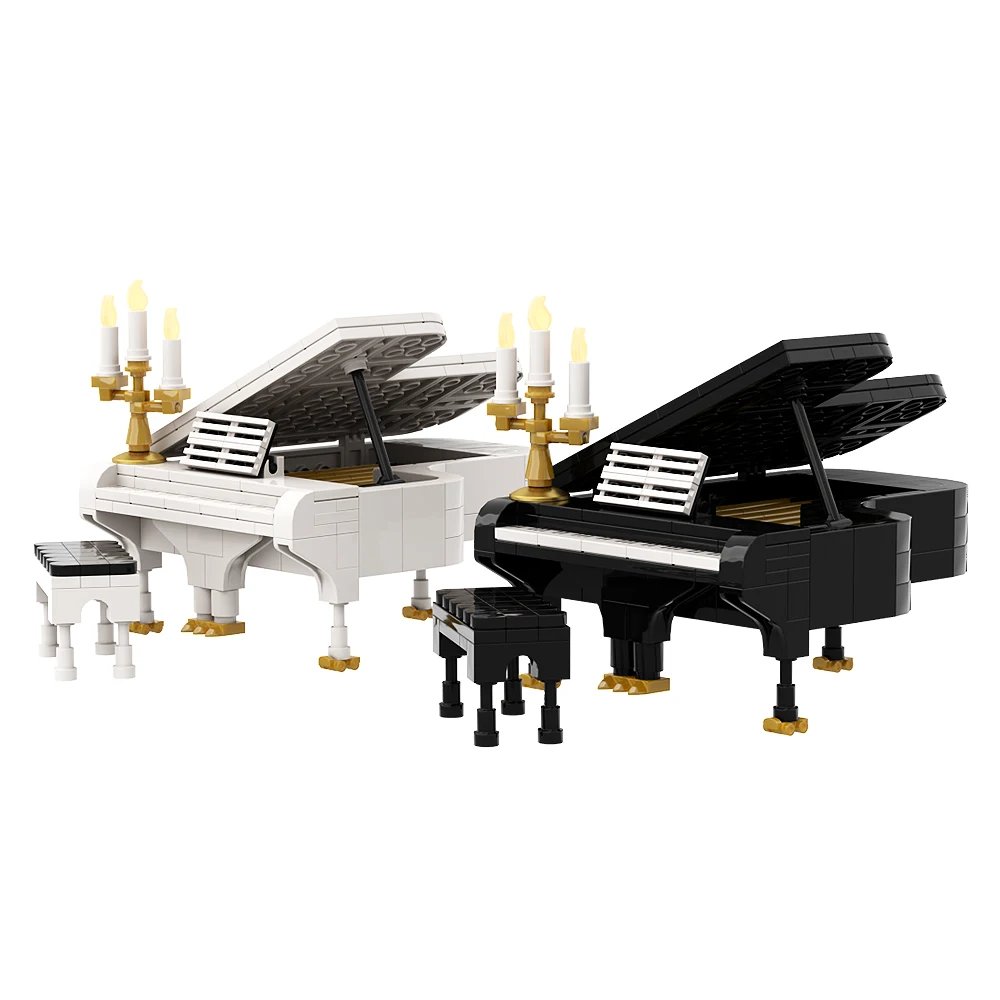 

Gobricks MOC Piano Performance White Electric Music Piano Building Block set Band DIY Educational Bricks Puzzle Toys Kids Gift