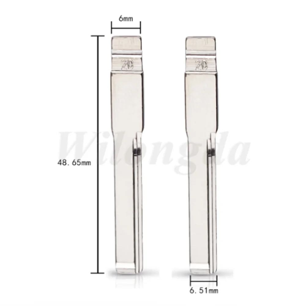 10 Stuks 20 # Hu64 Kd Vvdi Mes Metaal Ongesneden Blanco Flip Afstandsbediening Sleutelblad Voor Keydiy Kd Xhorse Vvdi Jmd