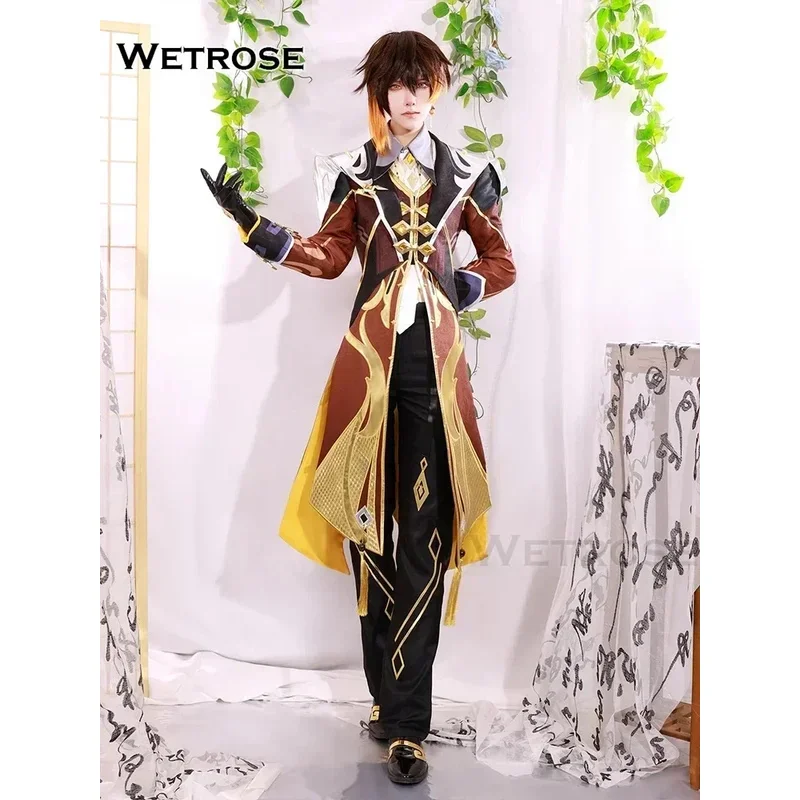 ZA01 【Weiß】Zhongli SSR Cosplay Kostüm Genshin Impact Zhong Li Morax Morax Zhong Li John Lee Geo Archon Rex Lapis Perücke HalZa0@