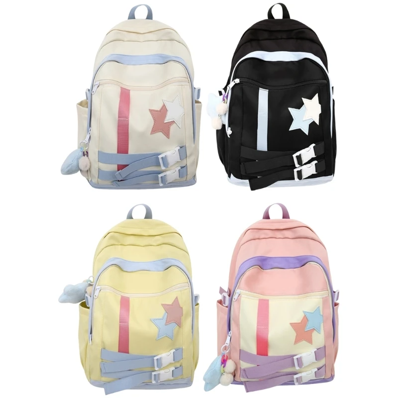 Women Large Capacity Backpack Student School Backpack Girl Travel Backpack Aesthetic Backpack Eye-Catching Star Backpack