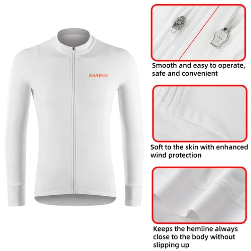 Imagen 2 del producto DAREVIE Hombre ciclismo Maillot invierno mantener caliente Pro nivel ciclismo Jersey Anti UV suave térmico antideslizante ropa de ciclismo para hombres
