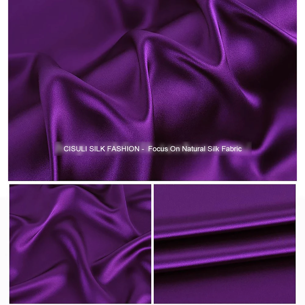 100% Pure Heavy Silk Satin Fabric 40momme Width 140cm Suits / Party Dresses Cloth Sewing Material Solid Color 24J21