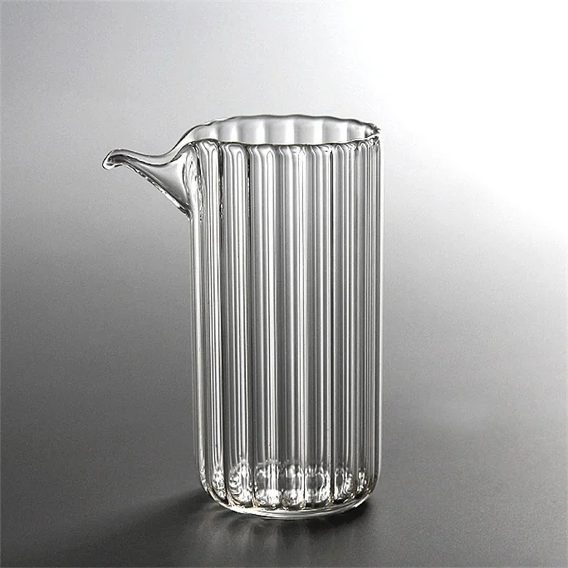 

Thickened Heat Resistant Glass, Vertical Stripe, Tea Cup, Eagle Mouth, Justice Cup, Household Kitchen, Kung Fu, Teaware Accessor