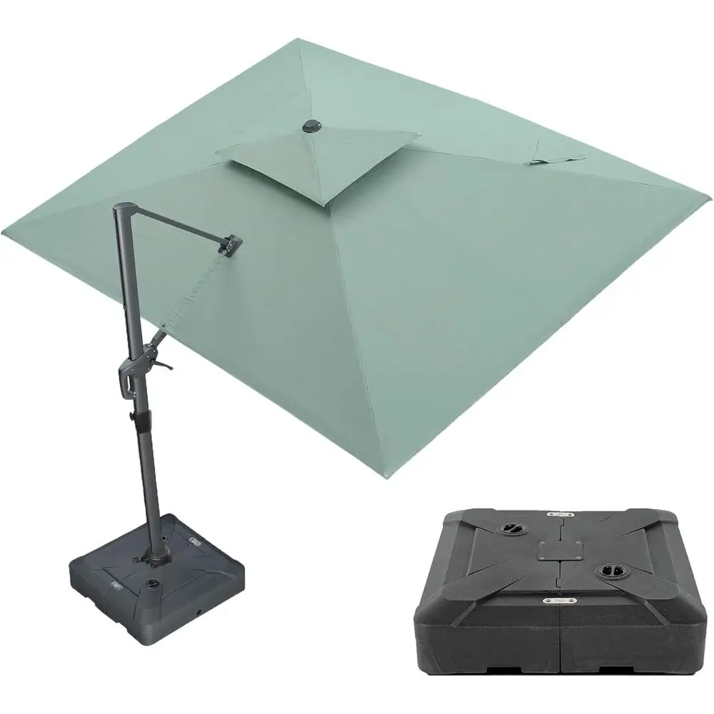

Большой консольный зонт для патио 9' x 12' с основанием на 280 фунтов, ветроустойчивый, для улицы, бассейна или сада, мятно-зеленый