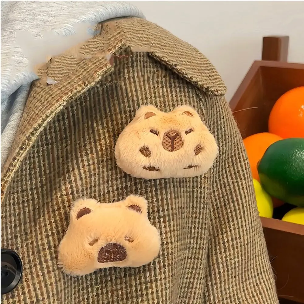 Funny Cartoon Capybara Plush Keychain Plush Stuffed Toys Plush Brooches Soft Guinea Pig Pendant Bag Hanging