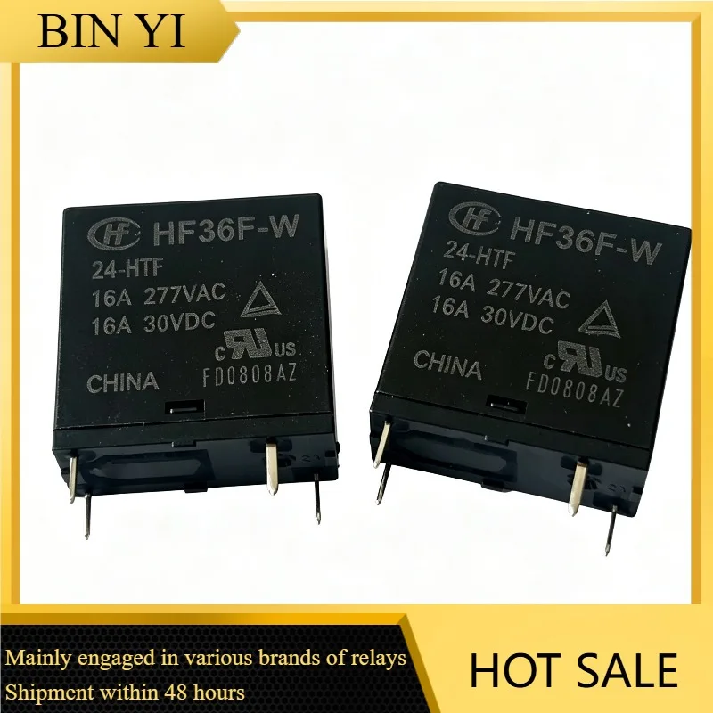 HF36F‑W/24‑HTF Power Relay 24VDC 4Pin 16A 277VAC Electromagnetic Relay For Household Appliance Control Board Replacement Parts