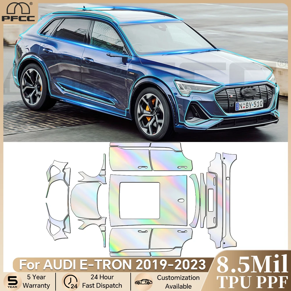 

For AUDI E-TRON 2019-2023 Pre-cut PPF Car Body TPU Paint Protection Film Clear Kit Anti-scratch Resistant Bra Invisible Cover