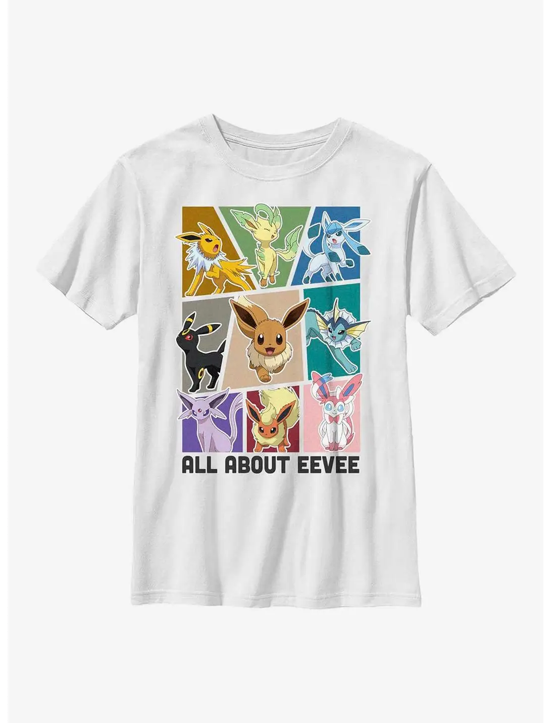 

Pokemon Eeveelution All about Eevee Youth Casual T-Shirt Men's and Women's Luxury Kids Brand Top