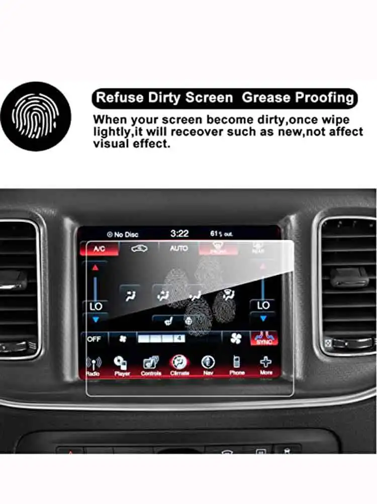 2017 2018 Ram Durango Uconnect 8.4-Inches Car Navigation Protective Film,Uconnect Clear Tempered Glass HD and Protect your Eyes