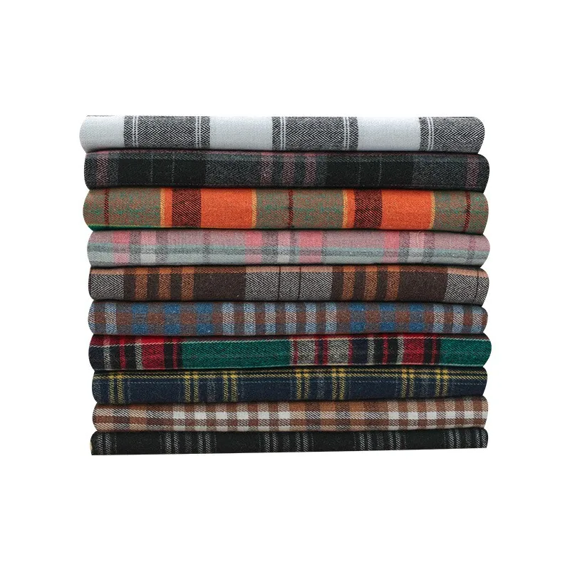 Hochwertiger schottischer Karo-Baumwollstoff zum Nähen von Damenröcken für Herbst und Winter, Tartan-Designerstoff, halber Meter. – Detail 3