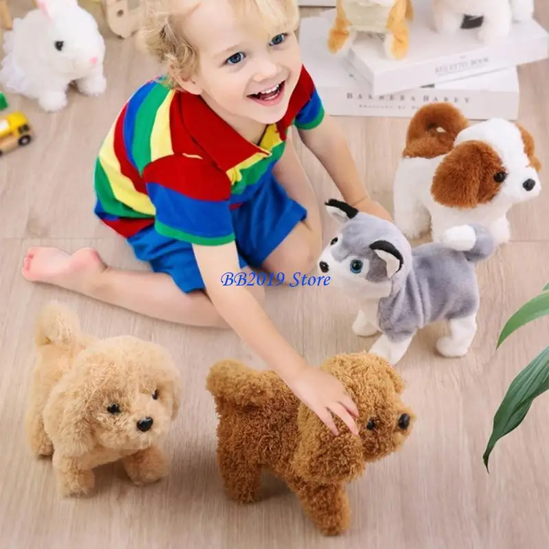 Q0KB Different Kinds of Electric Collars Plush Electric Wagging Tail Dog