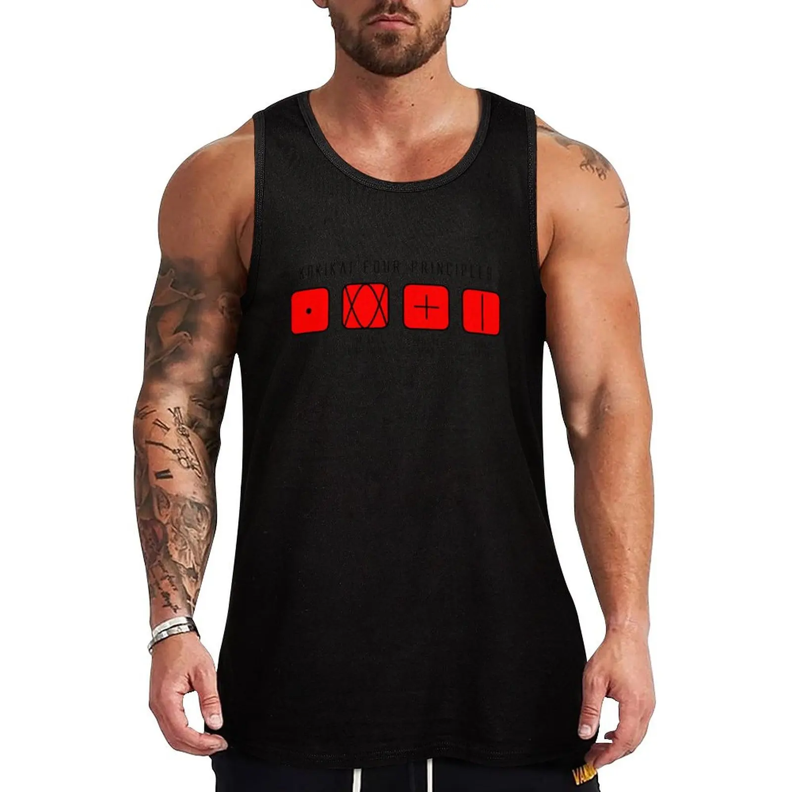 

Four Principles to Live by Tank Top Casual Graphic Tank Top Print Design Sleeveless Top