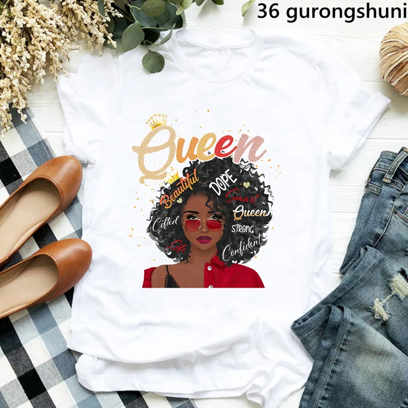 

African American Black women Black queen melanin queen sistas black queens graphic print women tshirt fashionTee shirt femme