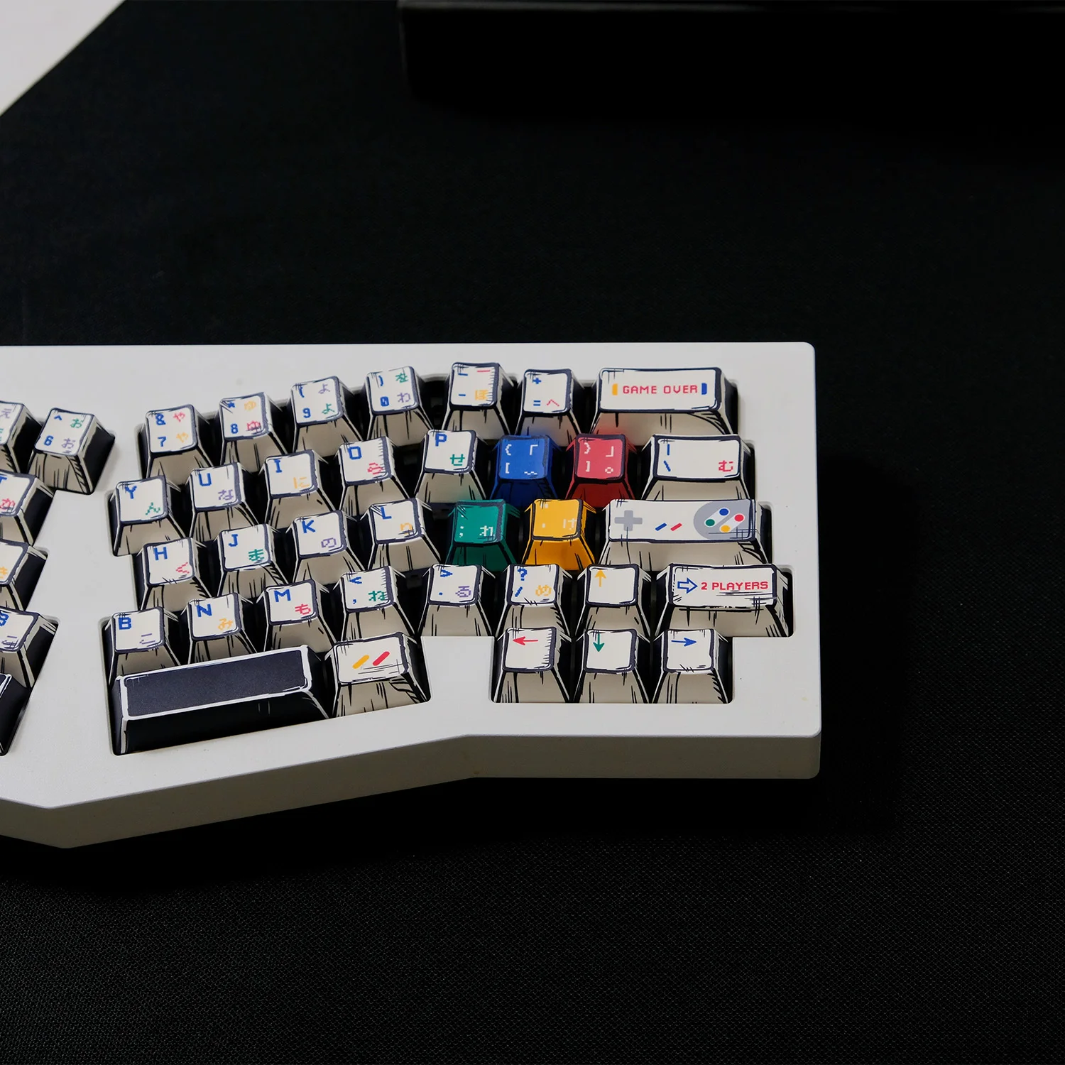 150 Tombol Retro SFC Permainan Putih Tombol Profil Ceri PBT Pewarna Gaya Manga Tombol untuk MX Switch DIY ISO Gamees Keyboard Mekanis