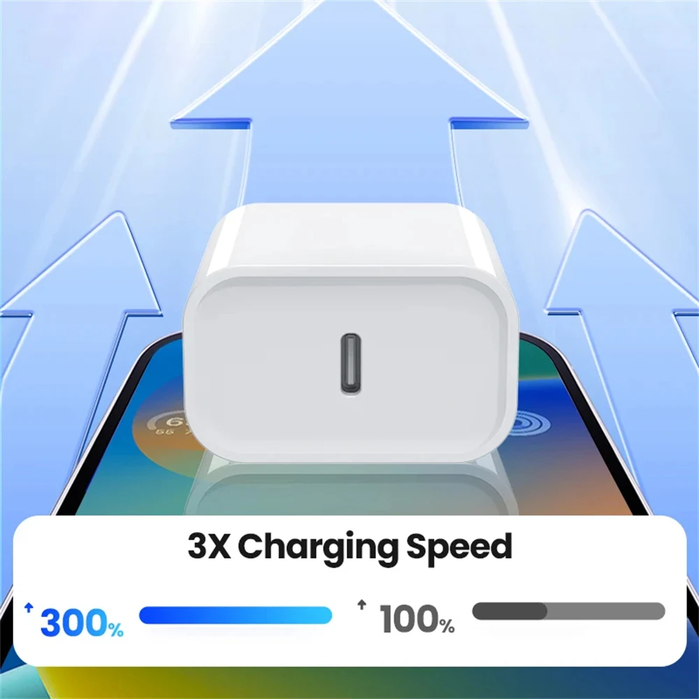 NNBILI 20W PD Fast EU Desktop Charger Wall Charger for IPhone 11 12 13 14 Pro Max Super Rapid Charging USB C PD Cable 1m 1.5m 2m image 4