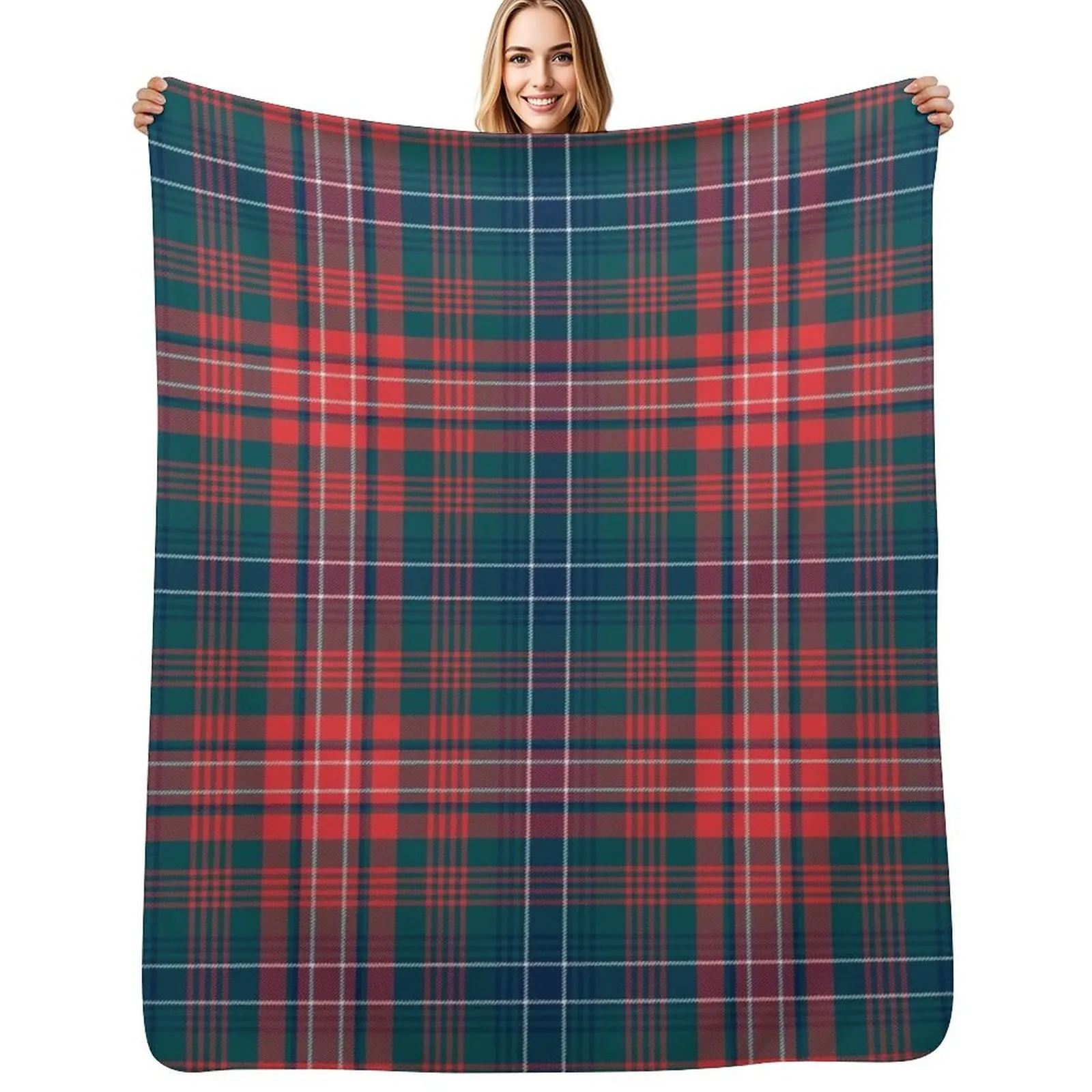 

Wilson Modern Tartan Throw Blanket Durable Warm Blanket for Daily Home Use