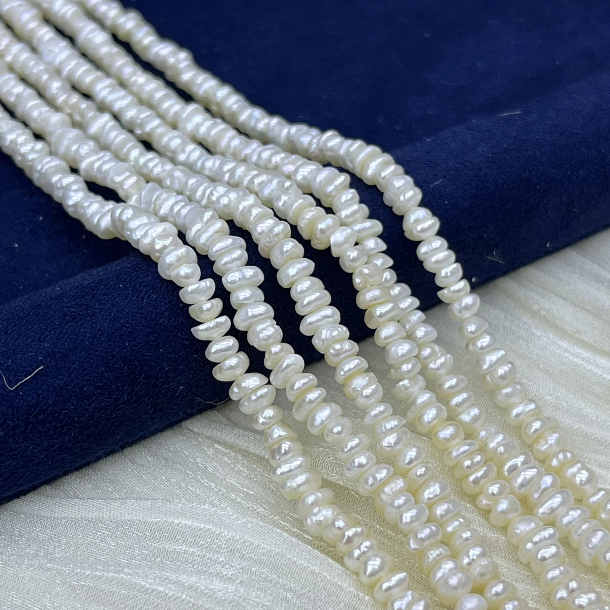 

3-4mm Grade A Bread-Shaped Natural Pearl Semi-Finished Beads for Jewelry Making DIY Necklace Bracelet Accessories Wholesale 36cm